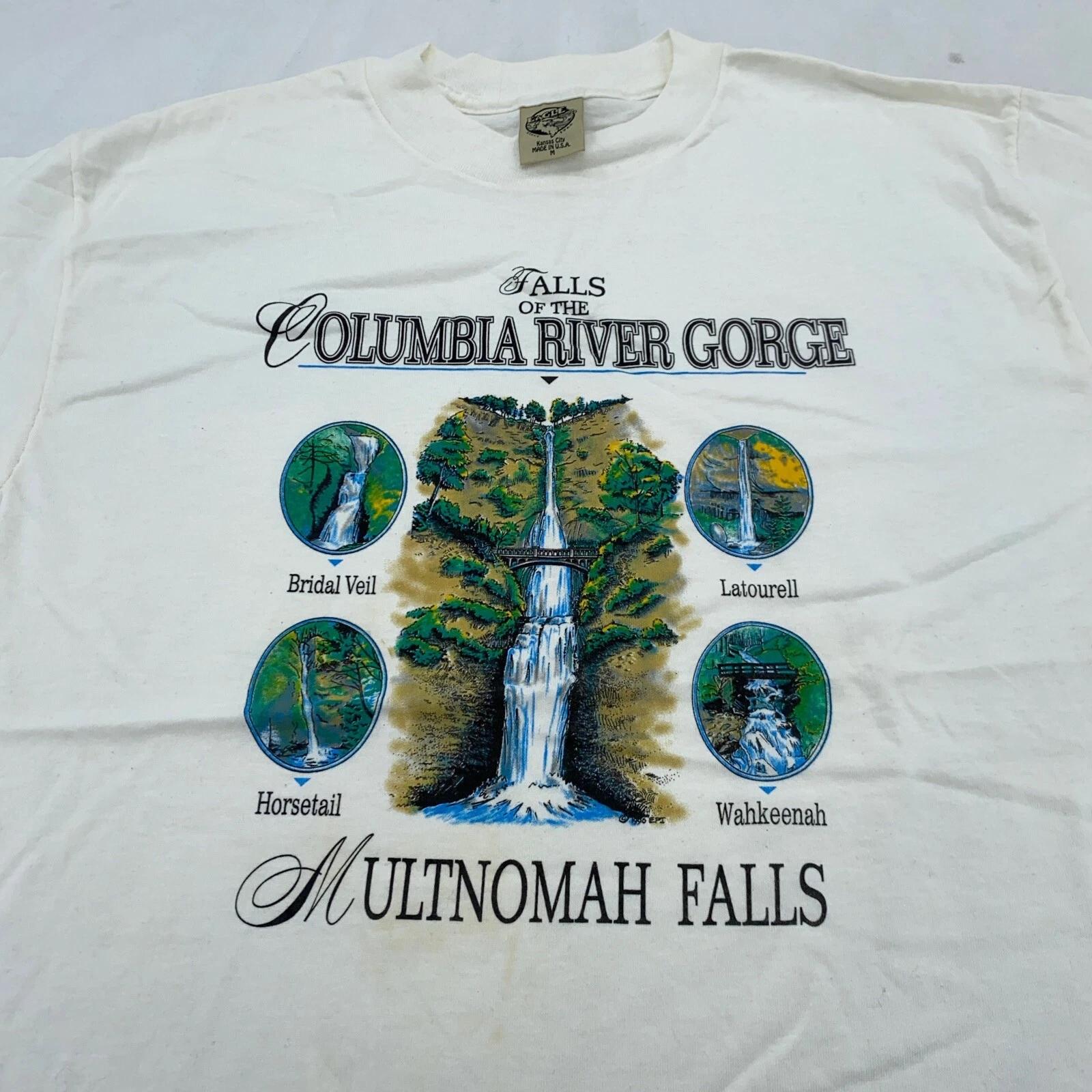 vintage COLUMBIA RIVER GORGE MULTNOMAH FALLS WATERFALL 90s T-Shirt M nature M