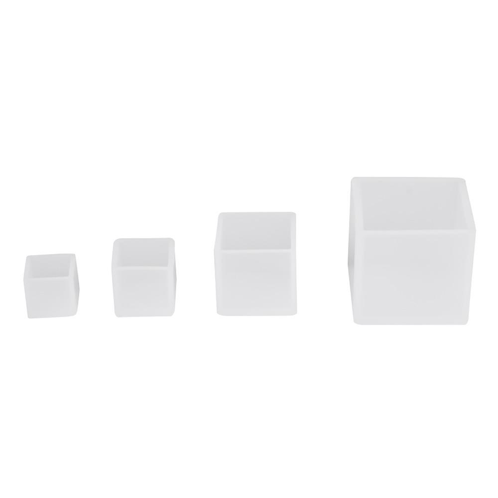 4pcs Resin Casting Mould 4 Sizes Silicone Resin Mould Silicone White Resin Casting Mould Cube Square Resin Mould DIY Ornaments