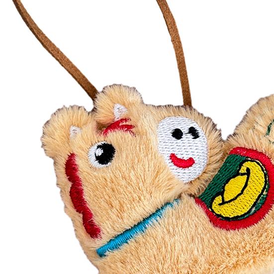 Bag Pendant Plush Horse-Shaped Christmas Tree Decoration with Lanyard Hanging Ornament Festive Charm Holiday Decor