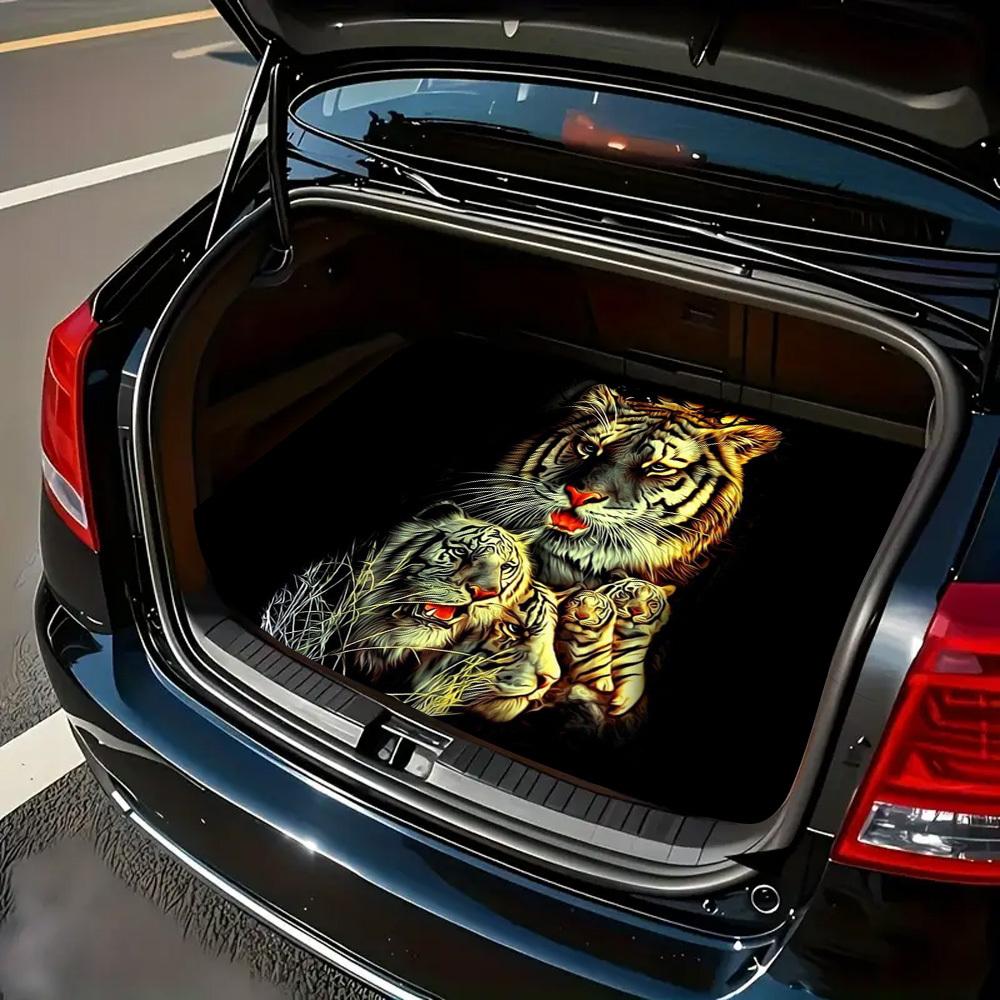 1Pcs Tiger Print Pattern Car Trunk Mat with Anti Slip Cargo Liner Waterproof Rear Storage Protector Floor Mat for SUV Sedan Vehi