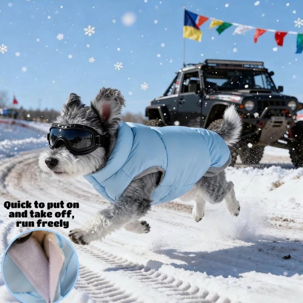Warm Dog Down Jacket Thickened Comfortable Winter Cotton Coat Adjustable with Ear Hole Windproof Dog Jacket Winter Season