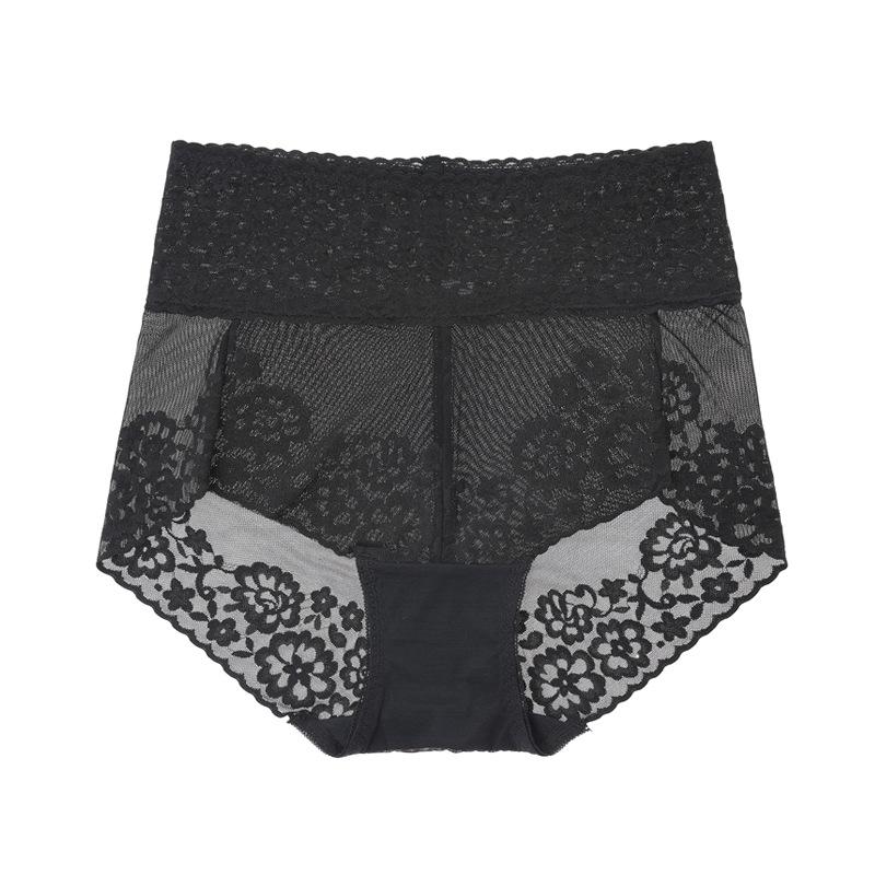 Damen High-Waist Spitzen-Slips: Bauchkontrolle, Hüftlift, Atmungsaktives Mesh, Nahtlos, Hochwertige Unterwäsche
