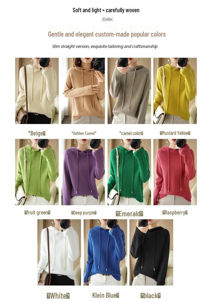 Women's Casual Plus Size Hooded Knitwear Sweatshirt for Spring/Autumn 2023