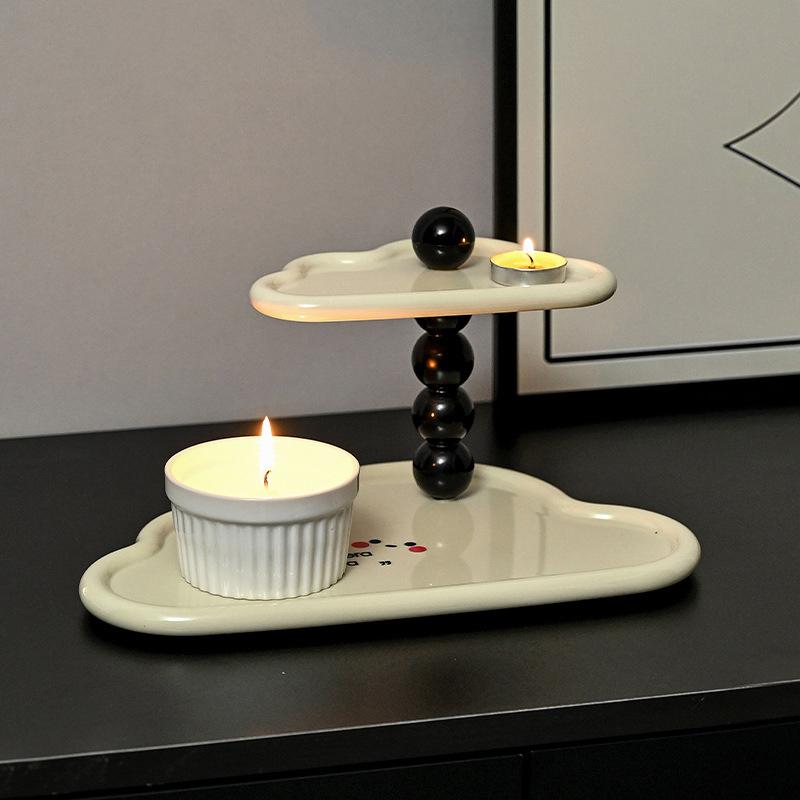 Cloud Shape Double Layer Trays Desktop Perfume Rack Storage Home Decorative Shelf Bathroom Aromatherapy Perfume Organizer