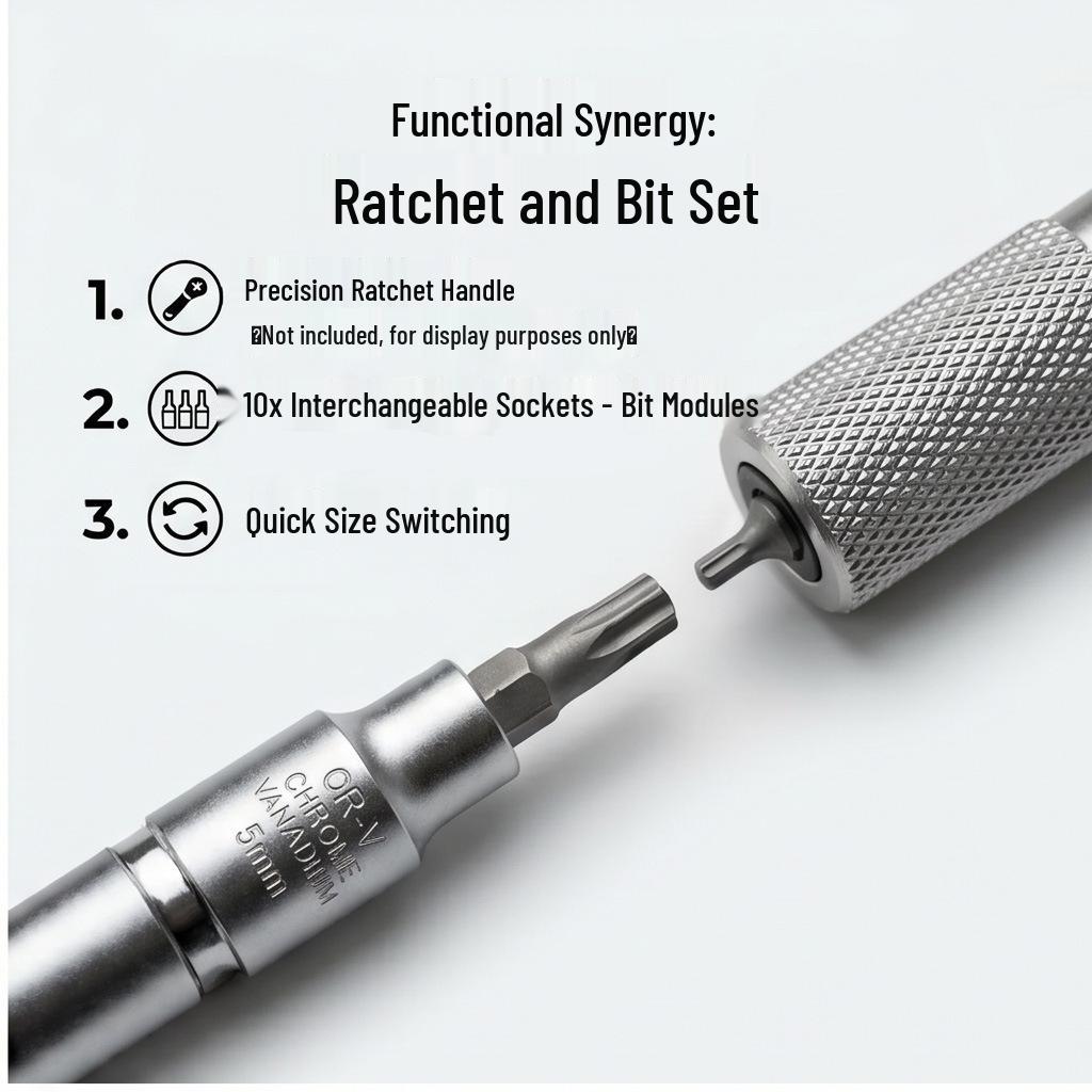 10-Piece 12-Point Socket Wrench & Torx Screwdriver Bits Set for Car Repair and Flywheel Disassembly