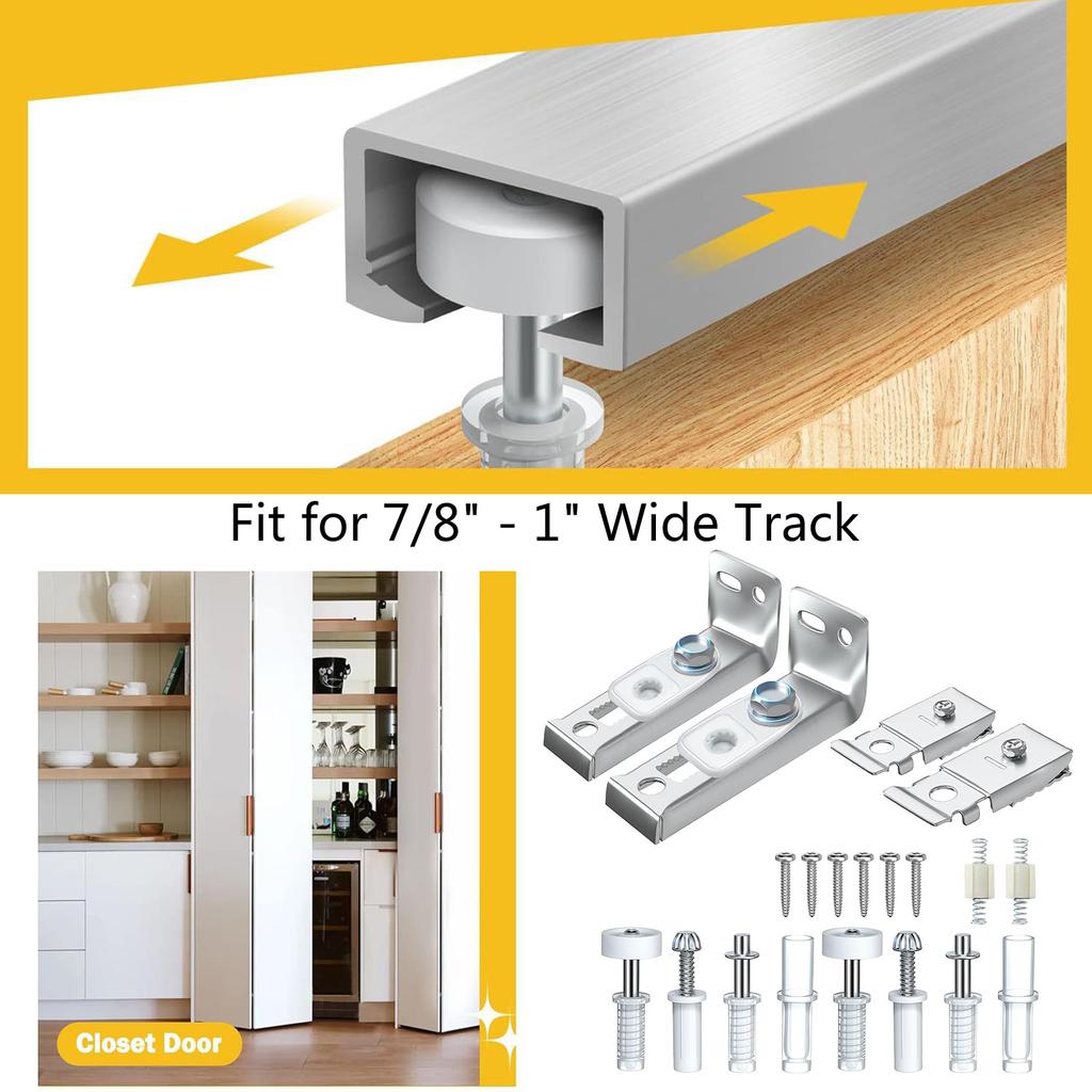 Convenient Set of 20 Accessories Stainless Steel & Nylon Door Hardware Set 20pcs/set for Double Folding Door Repairs