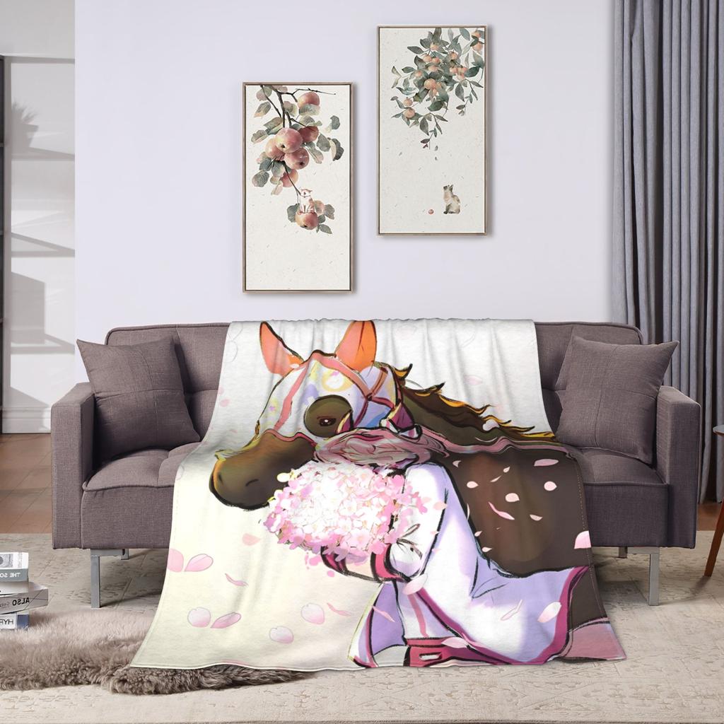 Haru Urara Uma Musume Blankets Coral Fleece Plush Winter Portable Super Soft Throw Blanket for Home Outdoor Bedspreads