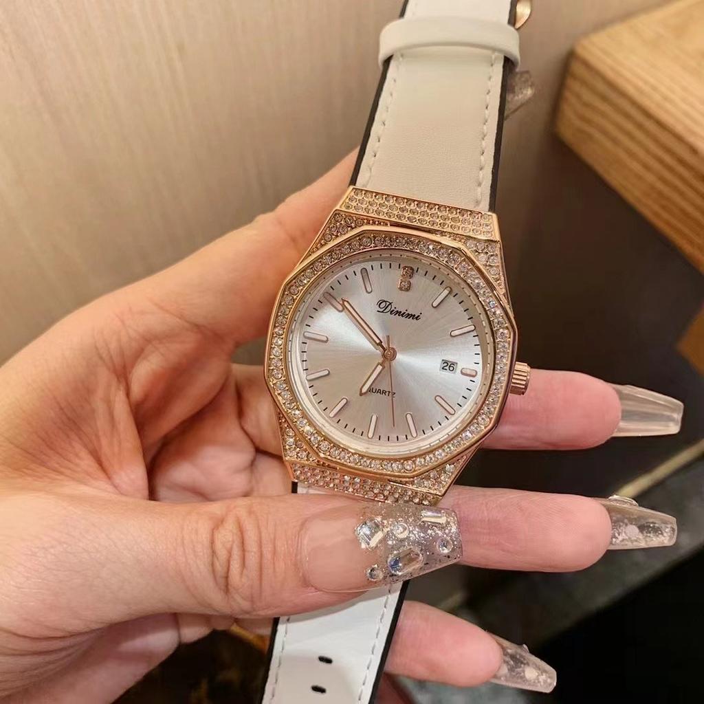 Watch Women'S Watch Large Dial Rubber Belt Women'S Light Luxury Fashion Diamond-Encrusted Women'S Watch