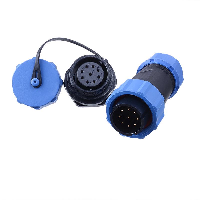 WEIPU SP21 Waterproof Aviation Plug, 2-12 Pin Male Connector with Rear Nut Socket