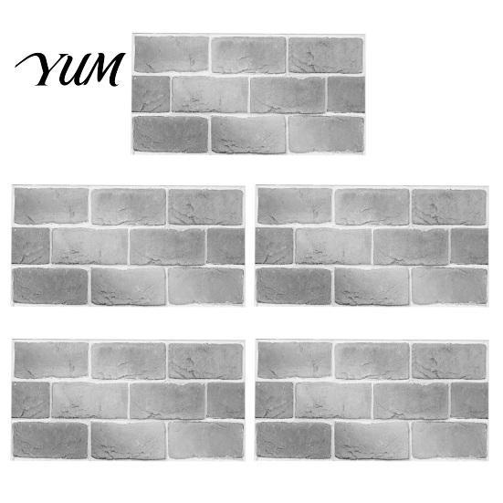 Waterproof Wall Decals for Kitchen 5Pcs Vintage Brick Tile Stickers, Oil?Proof Wallpaper, Peel Removable Backsplash Rental & Stick Living Room Home
