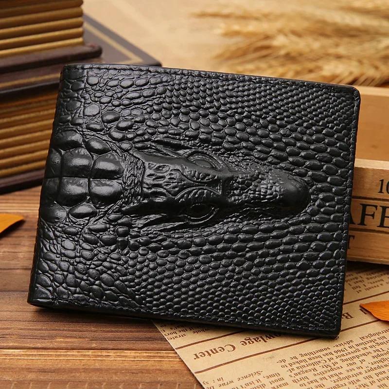 Genuine Crocodile Leather Wallets Fashion Clutch Hidden Pocket Wallet Crocodile Pattern Genuine Leather Men s Wallet