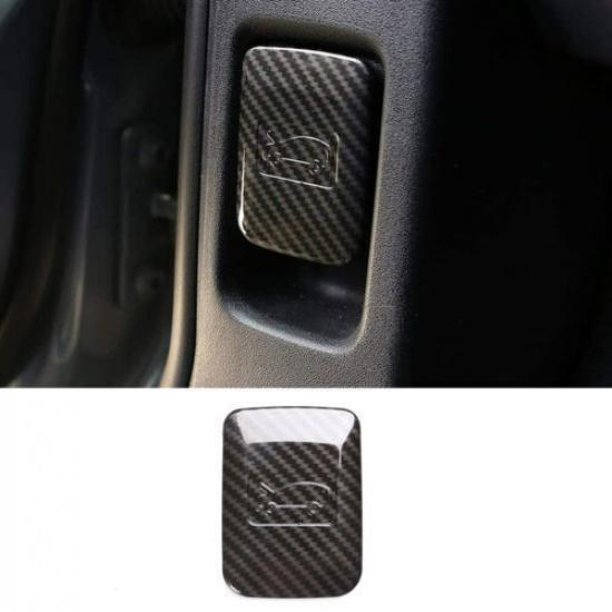 Carbon Fiber ABS Engine Hood Switch Trim For Land Rover Range Rover Evoque +