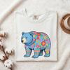 Bear Bloom Shirt Animals & Flowers Wildlife Gift Women Boho Tee Ursa T-Shirt Floral Fan Bohemian Tshirt Wildlife Graphic Abstract Motif