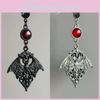 Gothic Black Bat Necklace With Alloy Pendant For Punk Fashion Enthusiasts