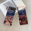 Winter Snow Mountain Village Scenery Christmas Phone Case for Samsung Galaxy Z Flip 5 4 6 7 Soft Cover for Zflip 4 3 Clear Shell