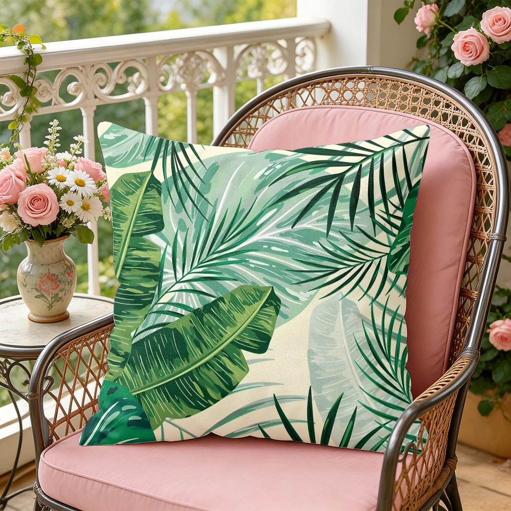 Palm leaves Cushion Cover Soft Plush Throw Pillow Cover DoubleSided Decorative Cushion Case Sofa Bedroom Home Decor