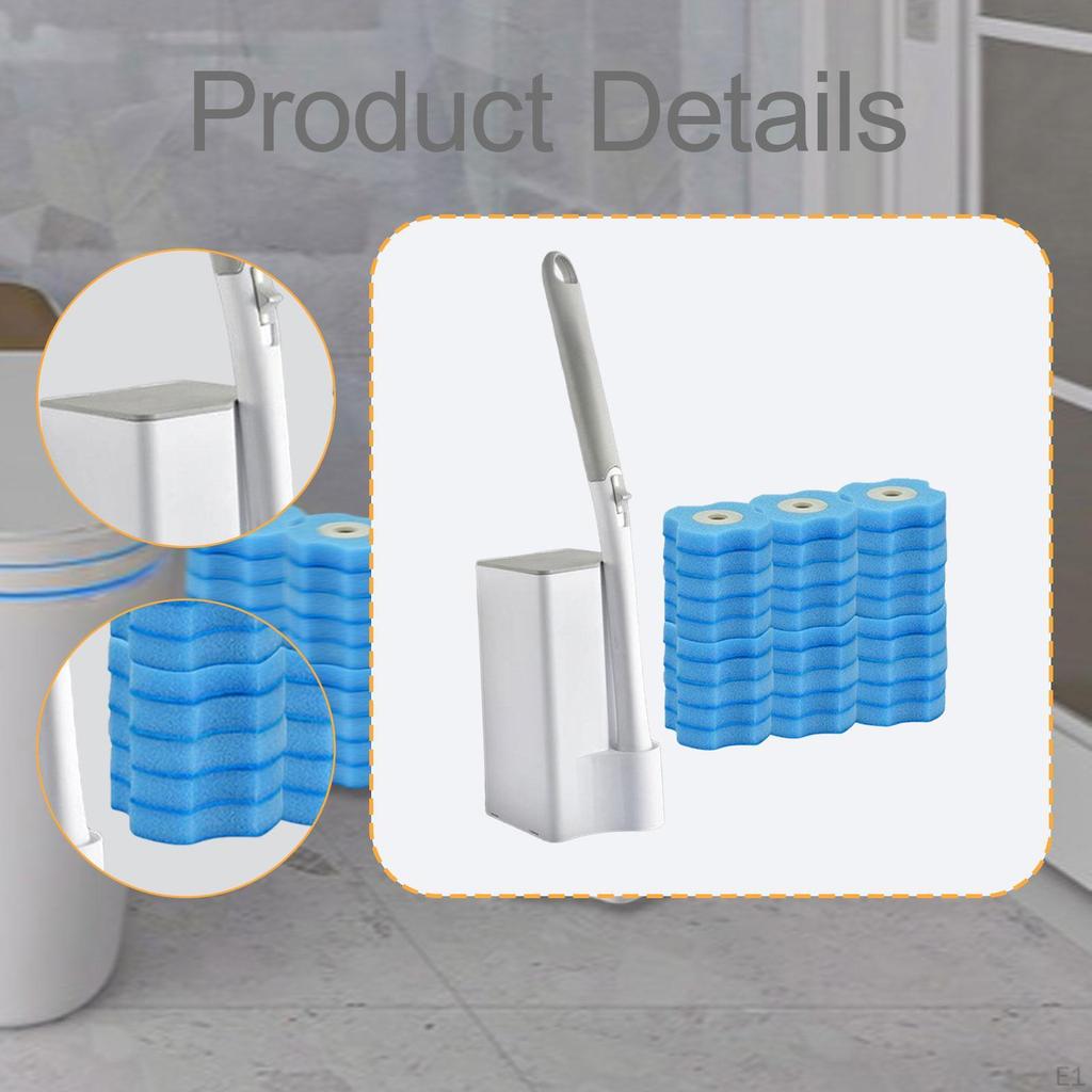 Disposables Toilet Brush and Holder Set Cleaning Durability Easy To Use, Household, Efficient