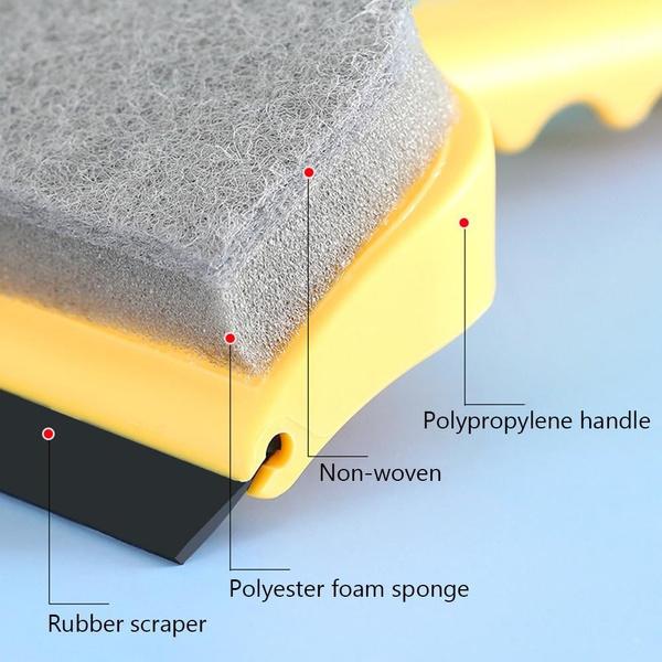 Wall Glass Cleaning Brush Double Sided Washing Glass Mirror Scouring Sponge Brush Home Kitchen Cleaning Tools