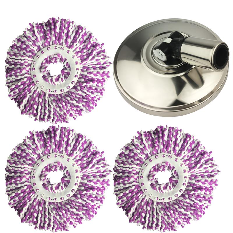 

Stainless Steel Rotating Mop Rod with Water Absorbent Head - Universal, Hand Wash-Free Replacement