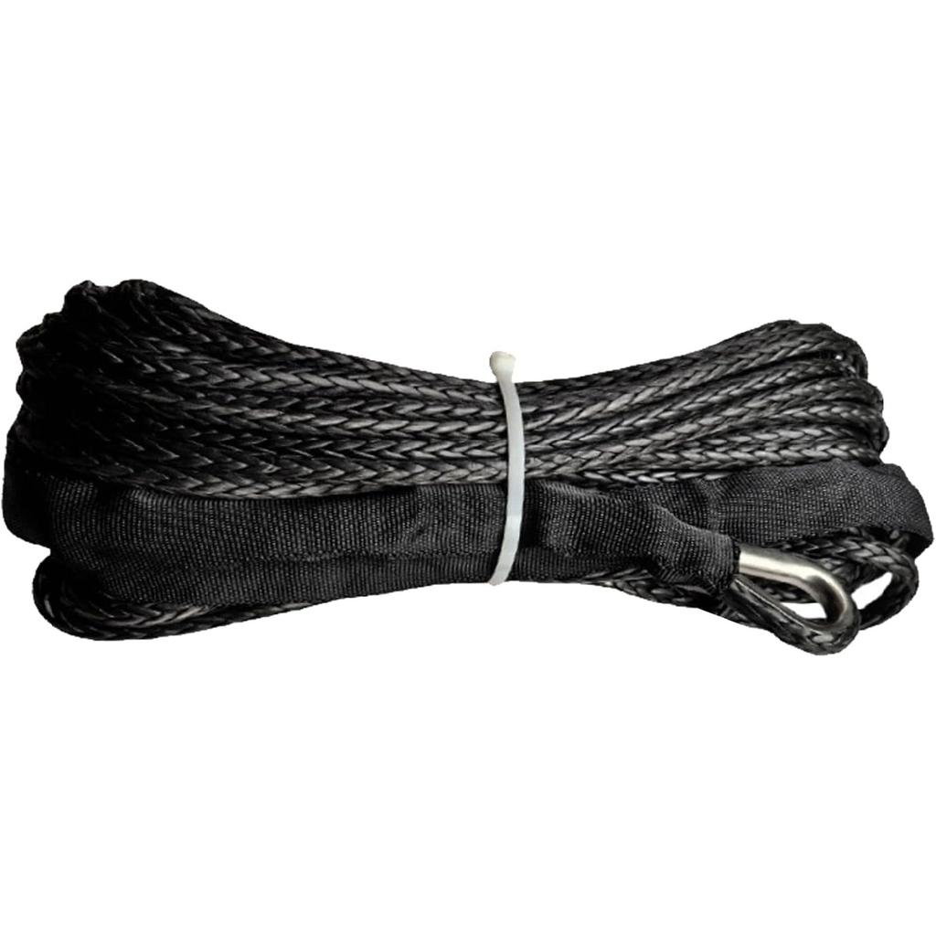 1/4'' X 50 Ft Car Synthetic Winch Rope Kit, 10,000LBs Winch Cable Line With Protecting Sleeve And Thimble, Universal Car Accessories For ATV UTV