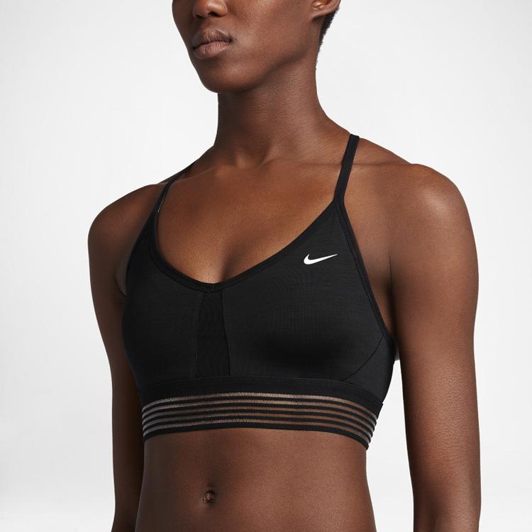 Nike Indy Light-Support Padded Sports Bra Black White Women 832093-010