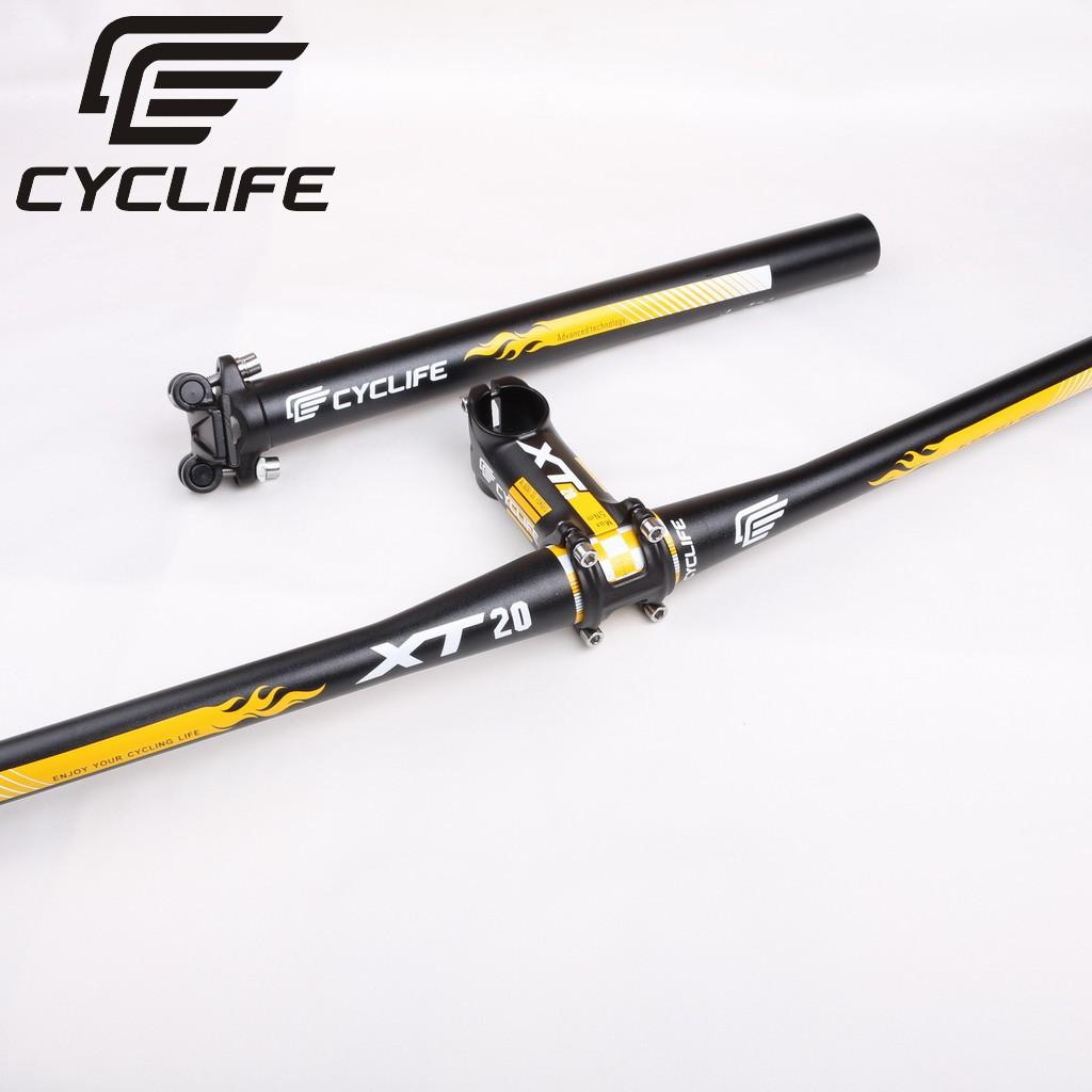 

CYCLIFE Colorful Mountain Bike handlebar set, 3D forged handlebar, vertical pipe, double nail seat pipe, seat rod, swallower han