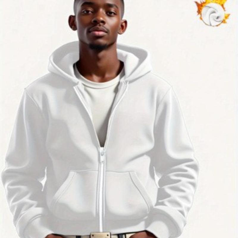 

Флісова куртка-бомбер з капюшоном, вітрозахисна, міцна, тепла, повсякденне універсальне пальто XXL білий