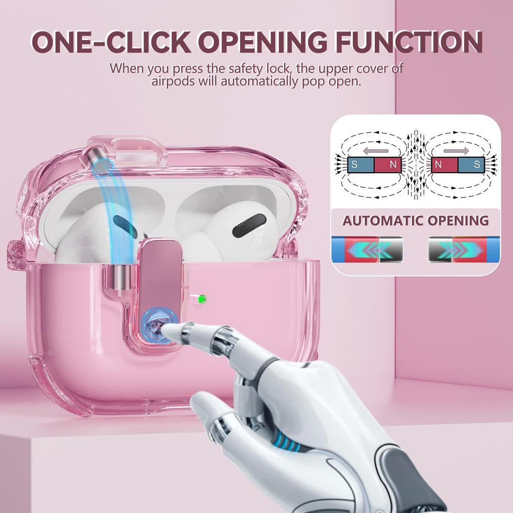 For AirPods Pro 3 Case(2025) New Safety Lock Protective Cover For AirPods Pro 3rd Generation Case Accessories For AirPods Pro 3