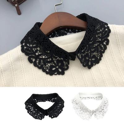 Fake Collar Embroidered Lace Flower Detachable Collar Women Solid Color Hollow Design FALSE
