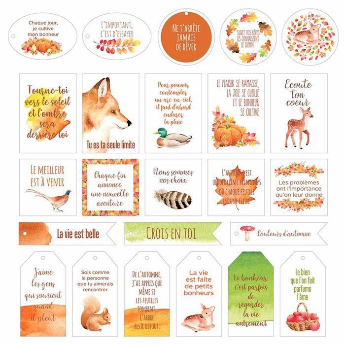 Formes découpées en papier - ARTEMIO - Automne - Multicolore - 2 à 9 cm - 115g/m²