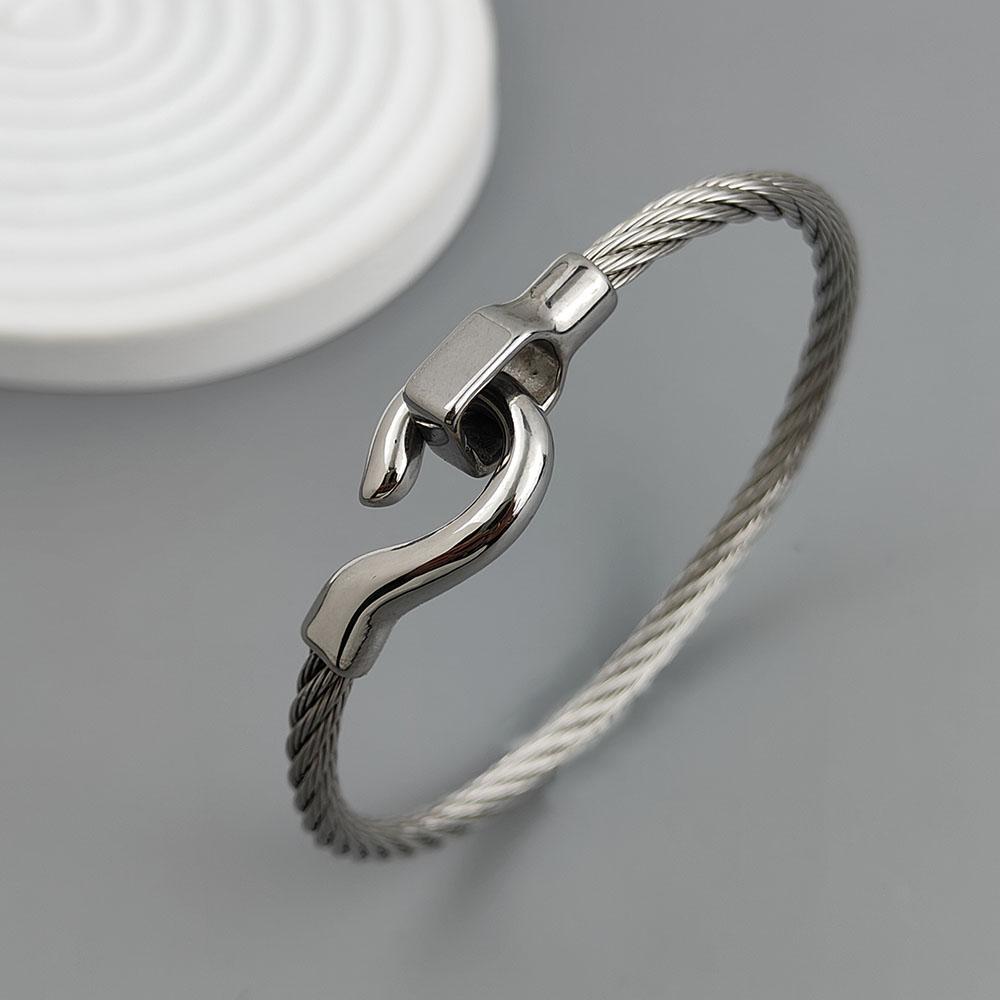 New Steel Wire Button Hook Gold-plated Stainless Steel Bracelet 18K, High Quality Waterproof Couple Bracelet, Wife Gift