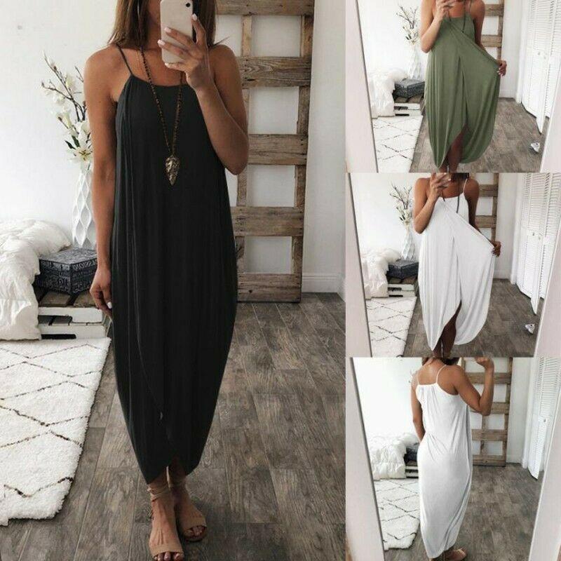 Elegant Plus Size Women Summer Maxi Dress With Sleeveless High Waist Design