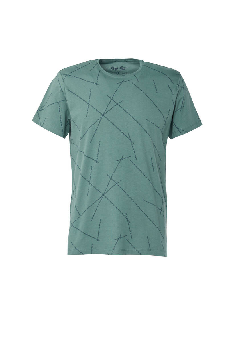 

Мужская футболка с круглым вырезом и маленьким принтом, зеленая