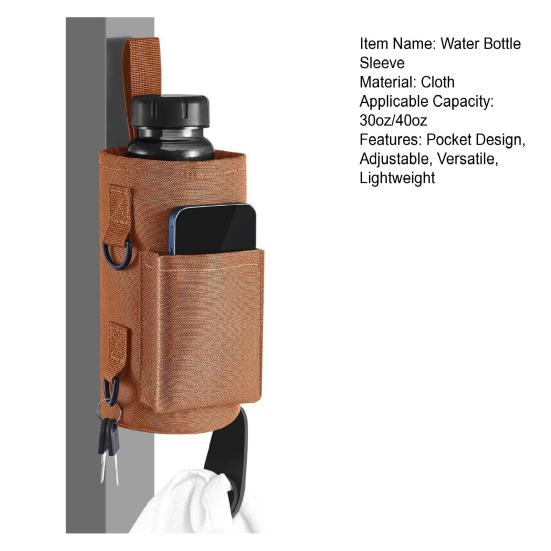 Magnetic Gym Water Bag with Phone Pockets Shoulder Strap Fitness Sports Water Bottle Sleeve Tumbler Carrier Holder Workout Essential