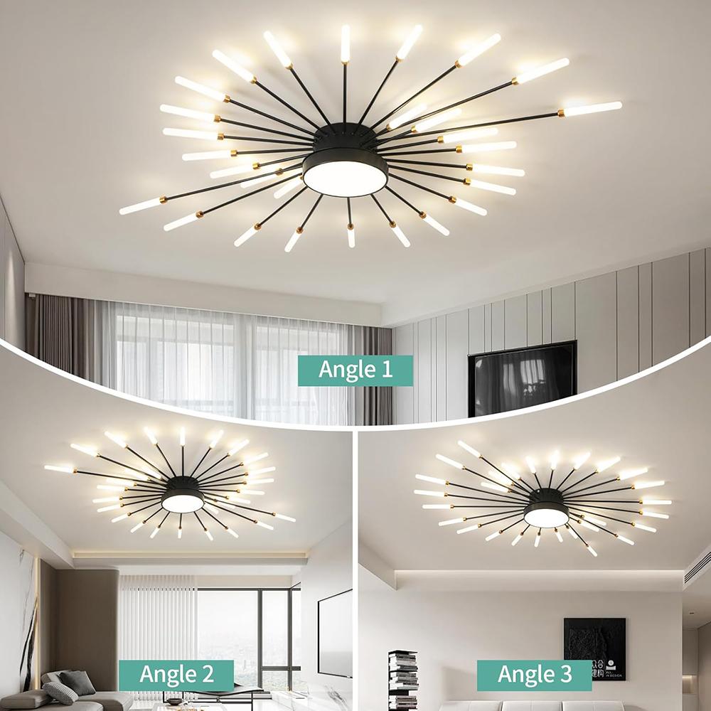 Moderne Deckenleuchte, 28+1 Leuchten Metall Feuerwerk Design Schickes LED-Beleuchtungsfixture für Bauernhaus Küche Esszimmer Schlafzimmer Flur Wohnzimmer