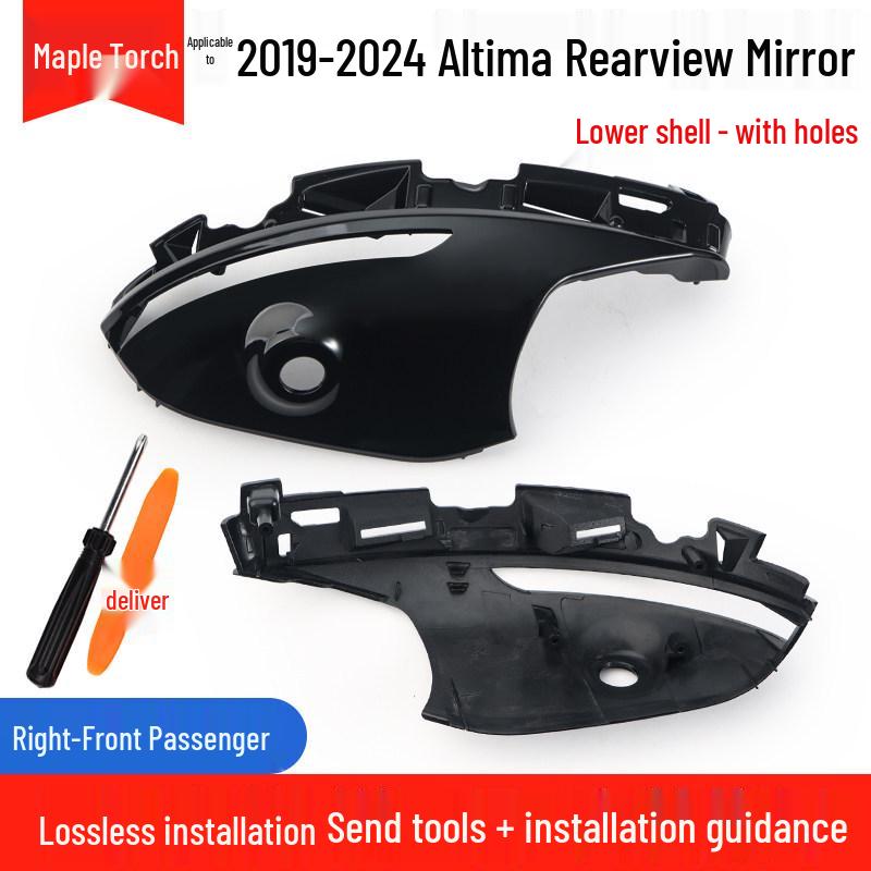 Compatible Rearview Mirror Cover with Camera, Frame & Turn Signal for 2019-2024 Nissan Altima