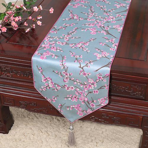 New Chinese Table Flag Modern Minimalist Bed Flag Towel Chinese Style Tea Tablecloth Classic Style Shoe Cabinet Cover Cloth Long Strip Tablecloth