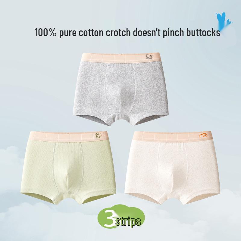Teen Boys' Pure Cotton Class A Boxer Briefs, Big Size