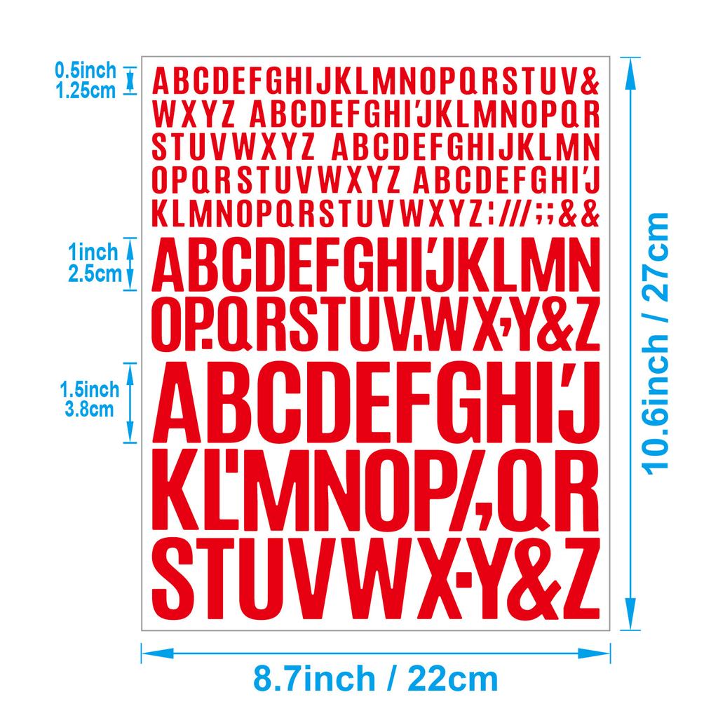 English Letter Stickers 0.5+1+1.5 Inch Scrapbook Holiday Greeting Card Decorative Handbook Letter Stickers