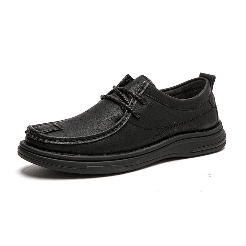 Popular 2025 large size men's shoes middle-aged and elderly fathers pedal soft-soled loafers men's casual leather shoes