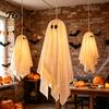 Beleuchtetes Geister-Set für Bäume 3 Stück Halloween Beleuchtete Hängende Dekorationen, Leuchtende Warme LED Schwebende Geister, Schwingende Ornamente Außen Display Baum