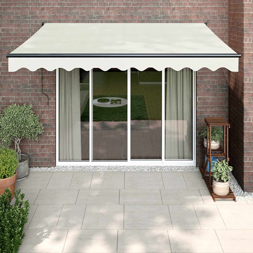 Retractable Cream Awning 3x2.5 M Fabric and Aluminum