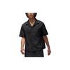 Solid Color Logo Button Polo Shirt Men Tops Black DX9682-010