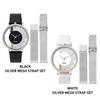 KLON Skeleton dla Mężczyzn i Prosty Pasek Zapasowy Niewidoczny Nakładający się Okrąg Biały Srebrny Pasek Siatkowy Zestaw Zegarek 38mm, Przezroczysty, Kobiety, Zestaw, Kształty, - -