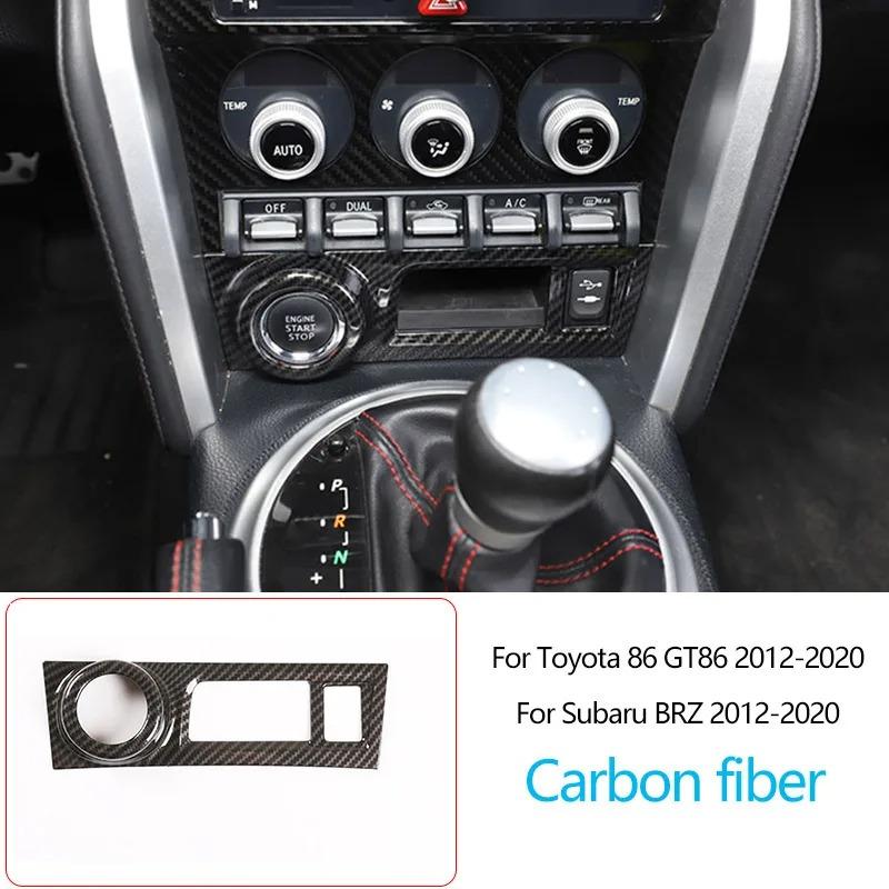 För Toyota 86/Subaru BRZ 2012-2020 ABS Kolfiber Interiörsats Instrumentbräda Mittkonsol Växelspakspanel Skydd Dekaler
