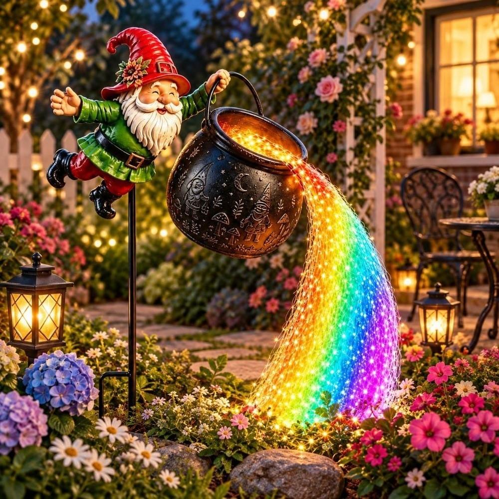LED Christmas Cauldron Garden Light Ground Insert Watering Can Lantern  Garden Lawn