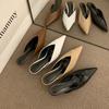 Baotou pointed half slippers, summer cool slippers, black high-heeled medium-heeled stiletto mullers