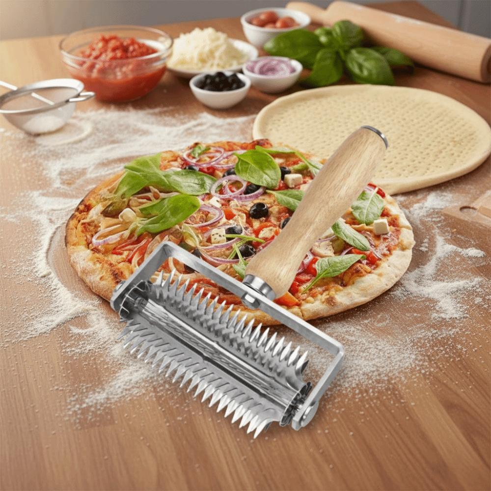Stainless Steel Pizza Roller Puncher Effort-saving Berry Crusher Pizza Profile Puncher Pastry