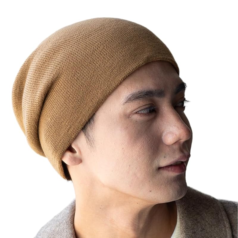 

[14+ ICHIYON PLUS] knit hat men s knit hat simple single knit watch Larger big knit hat hat winter black beanie hat / 103358-151-100