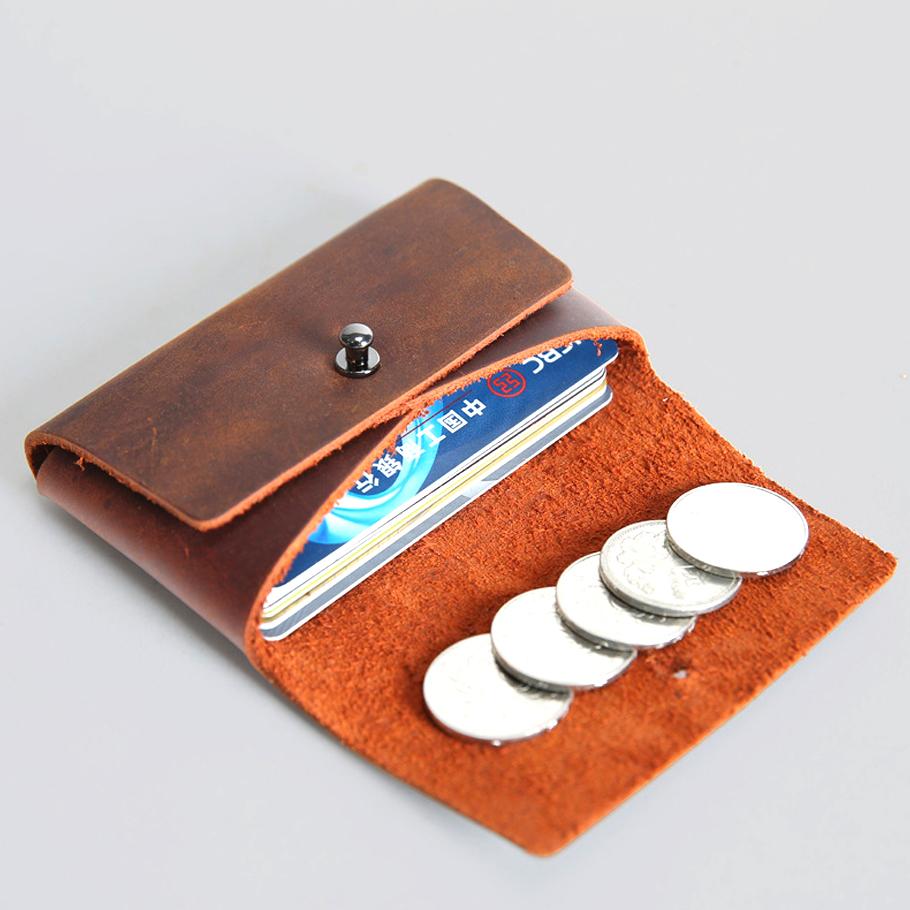 Vintage Envelope Style Sleeve Coin Purs  Purse with Coin Purse  Leather Coin Purse